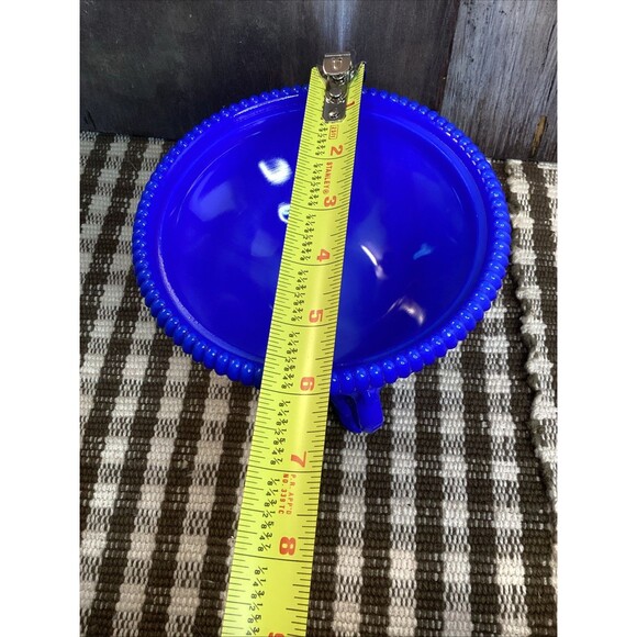 Westmoreland Glass Argonaut Shell Nautilus Covered Candy Dish Blue Slag White - Picture 15 of 16